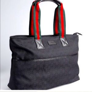 Gucci black canvas tote